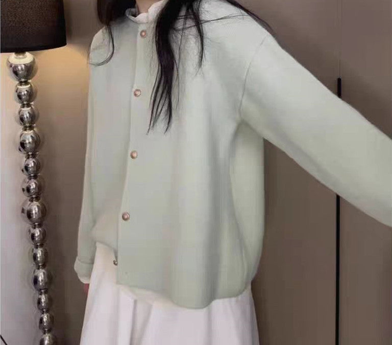 Damen Grobstrickjacke mit eleganter Knopfleiste und lässigem Schnitt EB