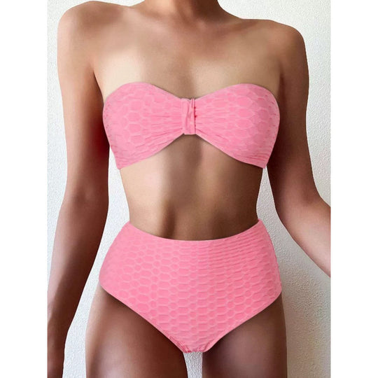 Damen Hochgeschnittener Bikini mit stylischem Knotendetail EB