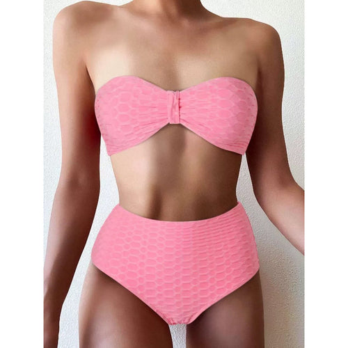 Damen Hochgeschnittener Bikini mit stylischem Knotendetail EB