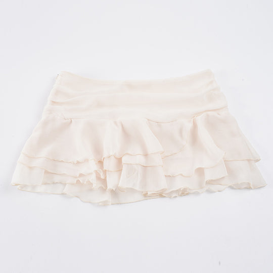 Damen Fließender Rüschenrock aus Chiffon EB