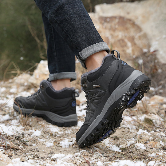 Herren wasserdichte Winter-Trekkingschuhe mit gefüttertem Innenfutter, verstärkter Zehenkappe und griffiger Profilsohle EB