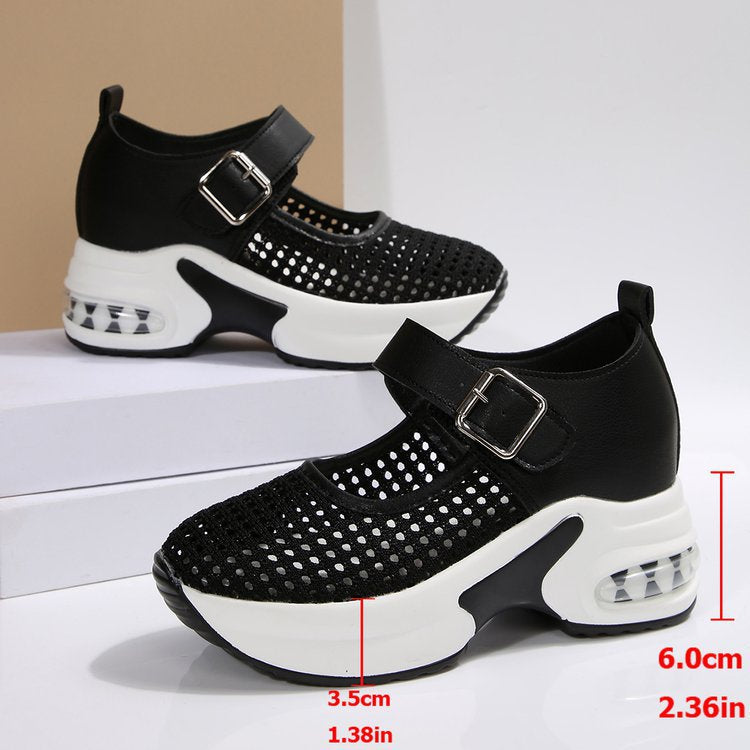 Damen Komfortable Sneaker-Pantoletten mit atmungsaktivem Mesh-Obermaterial und schockdämpfender Sohle EB