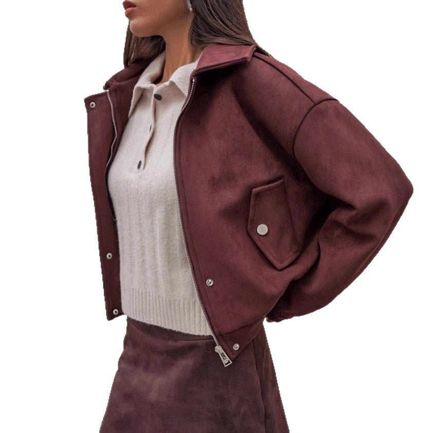 Damen Kunstlederjacke mit modernem Schnitt und praktischen Taschen EB