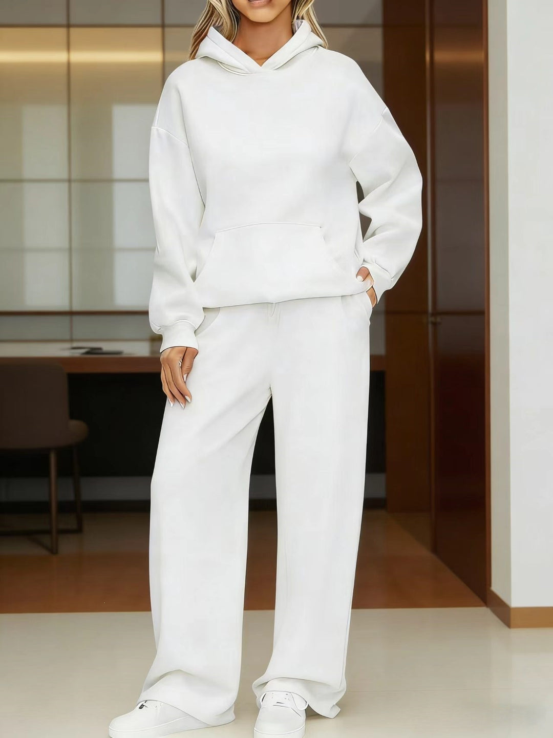 Damen nan kuscheliges Oversize Hoodie und weite Jogginghose Set EB