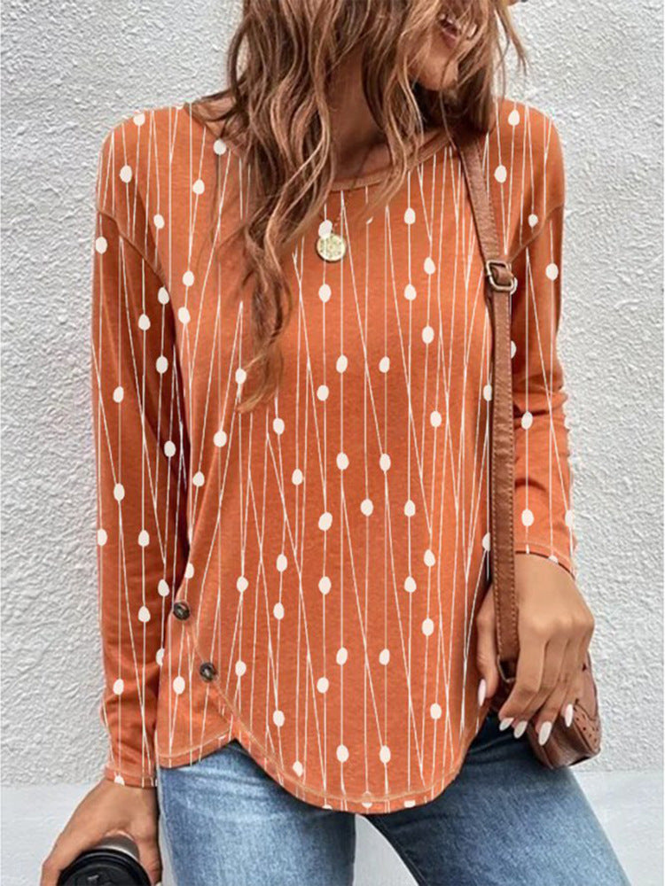 Damen Langärmeliges Oversize-Sweatshirt mit abstraktem Aquarell-Mosaikprint EB
