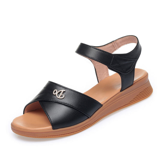 Damen Komfortable Sandalen mit modernem Riemen und atmungsaktivem Fußbett EB