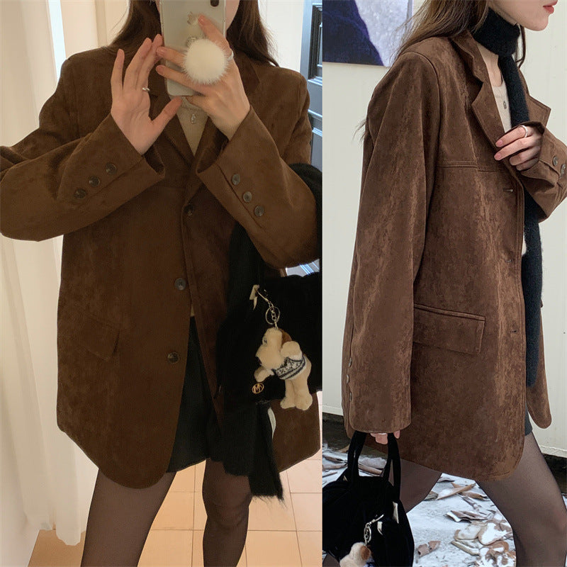 Damen Elegante und bequeme Wildlederjacke EB