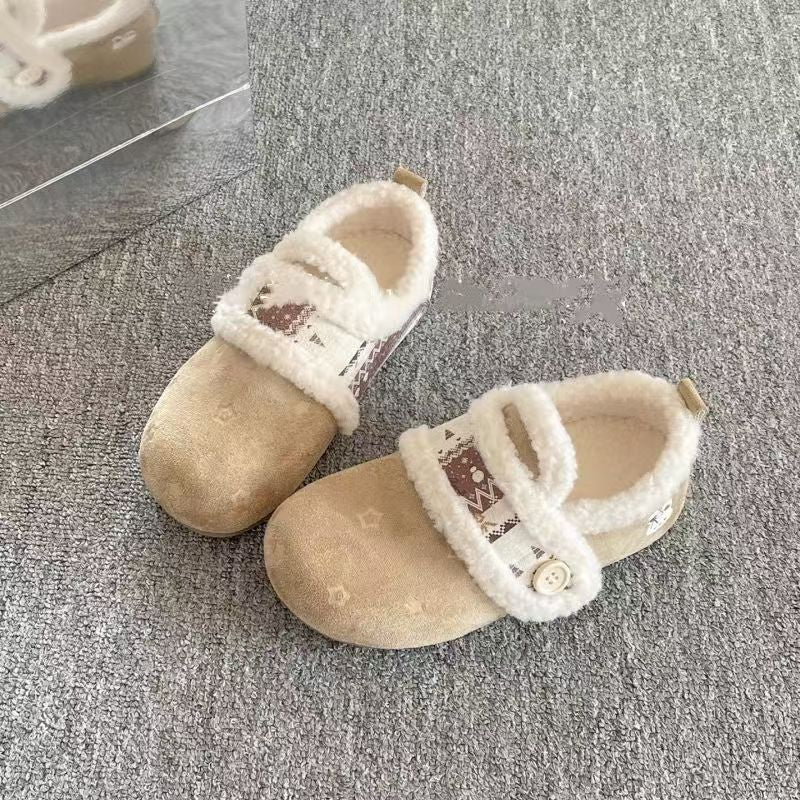 Damen Flauschige Hausschuhe mit verstellbarem Riemen und weich gefüttertem Innenfutter EB