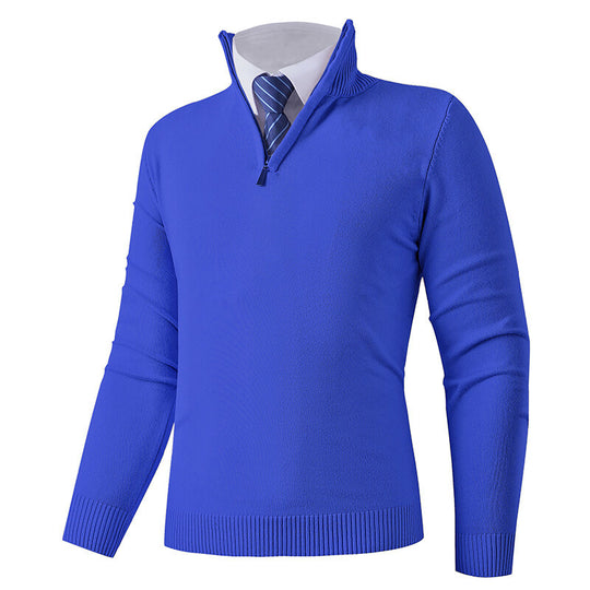 Herren Strickpullover mit modernem Reißverschluss und elastischem Saum EB