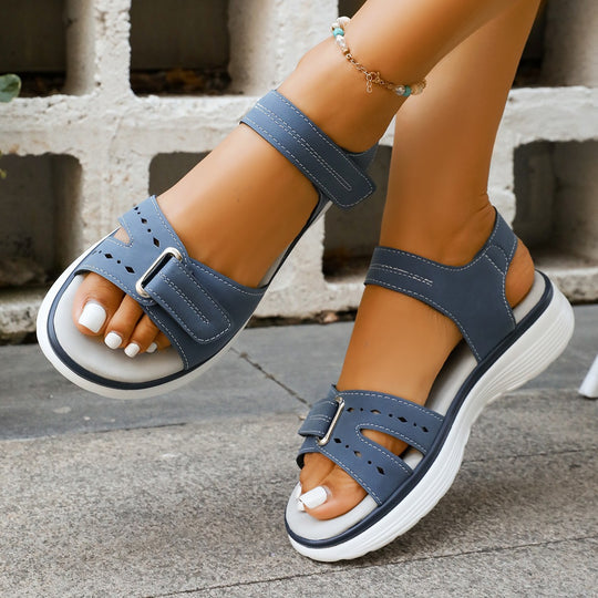 Damen Komfortable Sandalen mit verstellbaren Riemen und atmungsaktiver Sohle EB