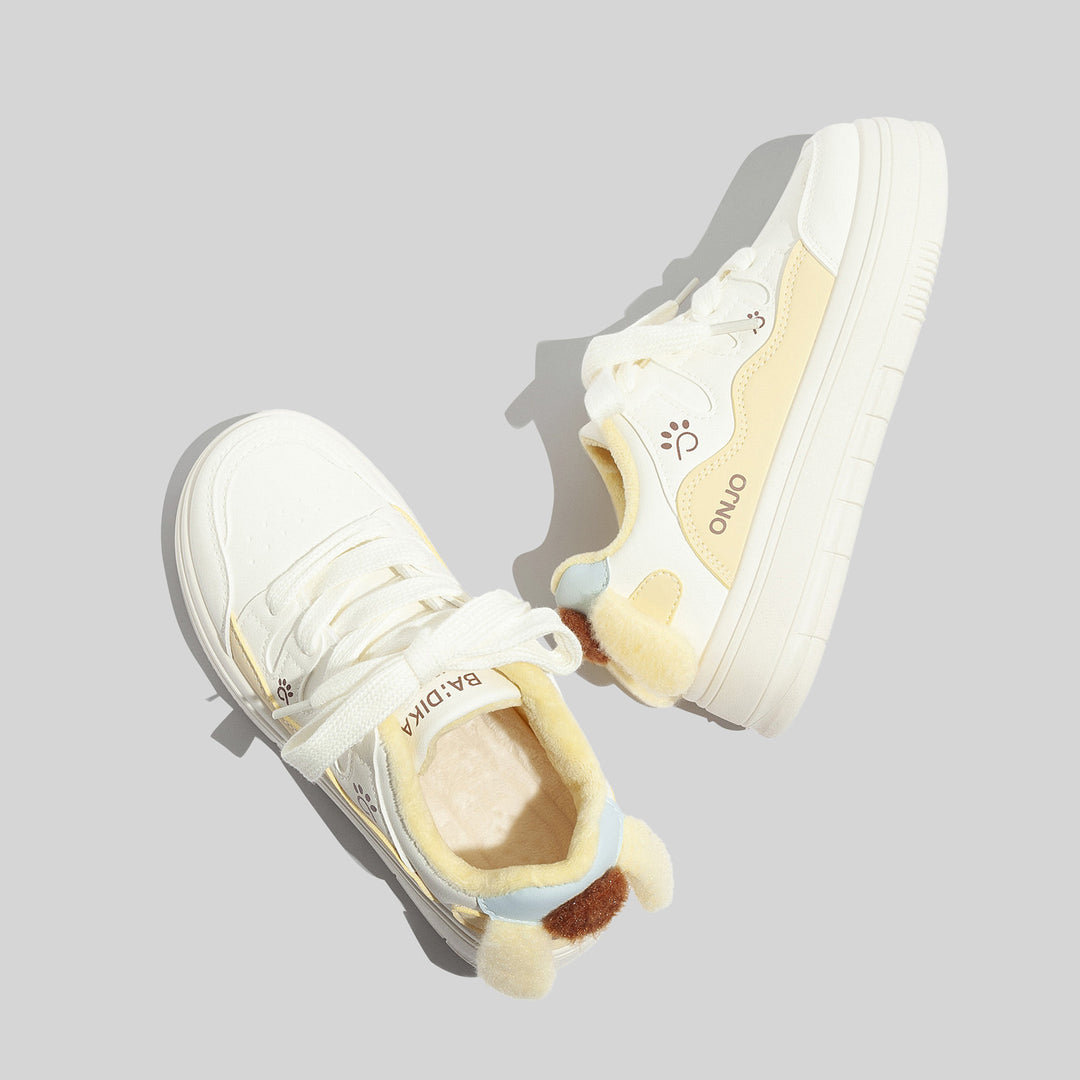 Damen Verspielte Sneakers mit kuscheliger Innenseite und tierischen Applikationen EB
