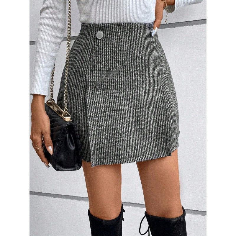 Damen modischer Minirock aus Rippstrick EB