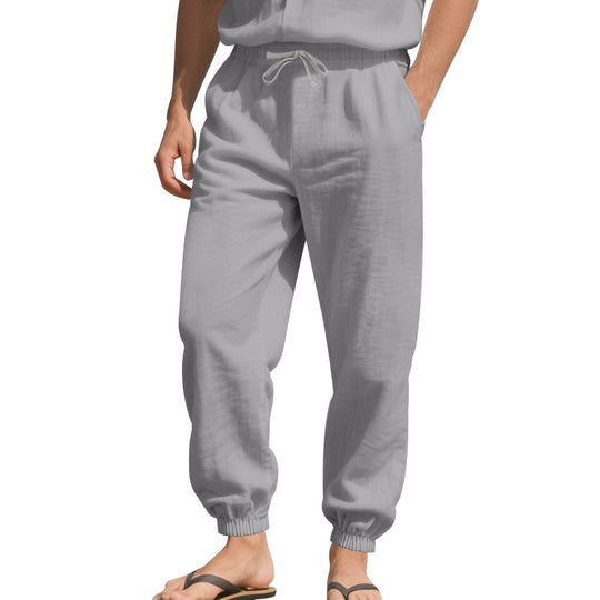Damen lockere Freizeit-Hose mit elastischem Bund und verstellbarem Kordelzug EB