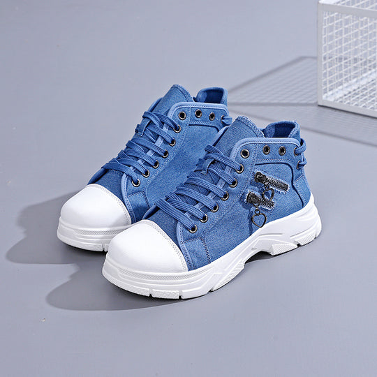 Damen modische Sneakers mit gewebtem Obermaterial und auffälligen Akzenten EB