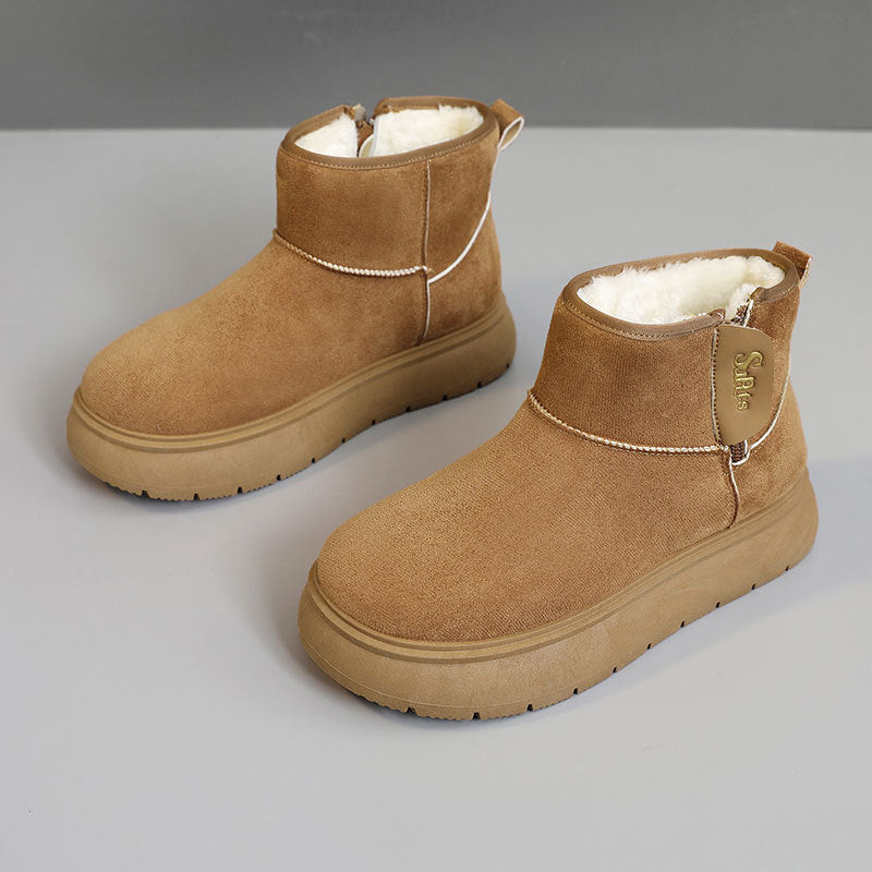 Damen modische Winterstiefeletten mit warmem Innenfutter und rutschfester Sohle EB