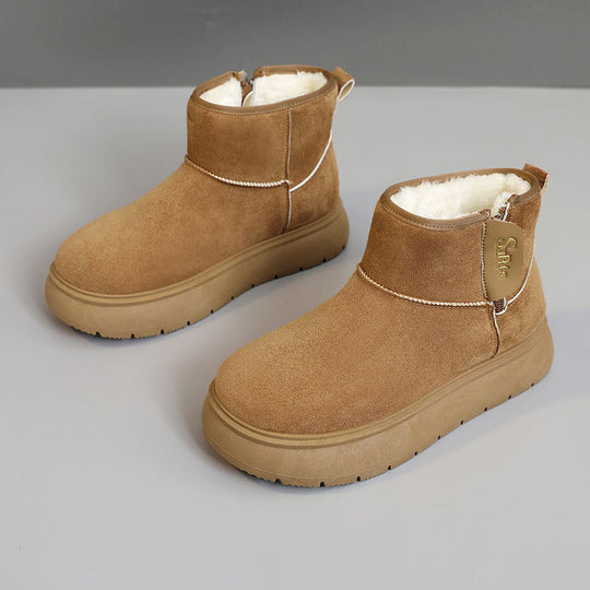 Damen modische Winterstiefeletten mit warmem Innenfutter und rutschfester Sohle EB