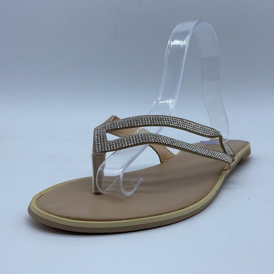 Damen Elegante Zehentrenner mit funkelnden Strassdetails und anatomischer Fußbettgestaltung EB