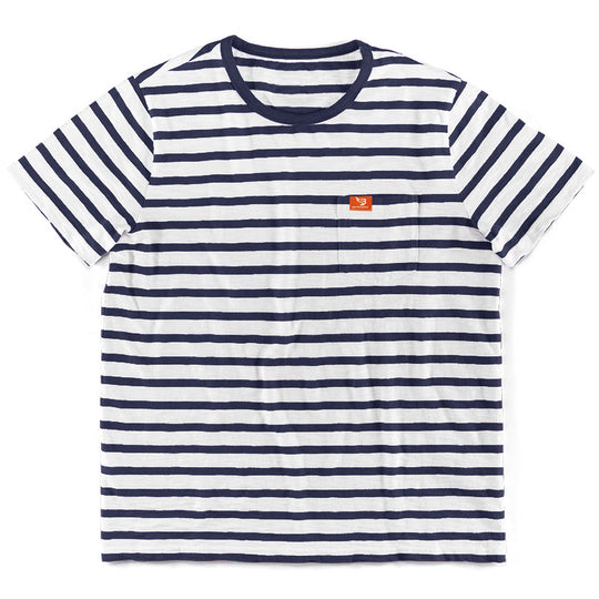 Herren Kurzarm T-Shirt mit maritimem Streifenmuster und praktischer Brusttasche EB
