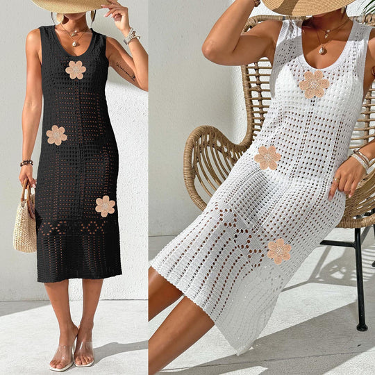 Damen Spitzen-Häkeln Kleid EB