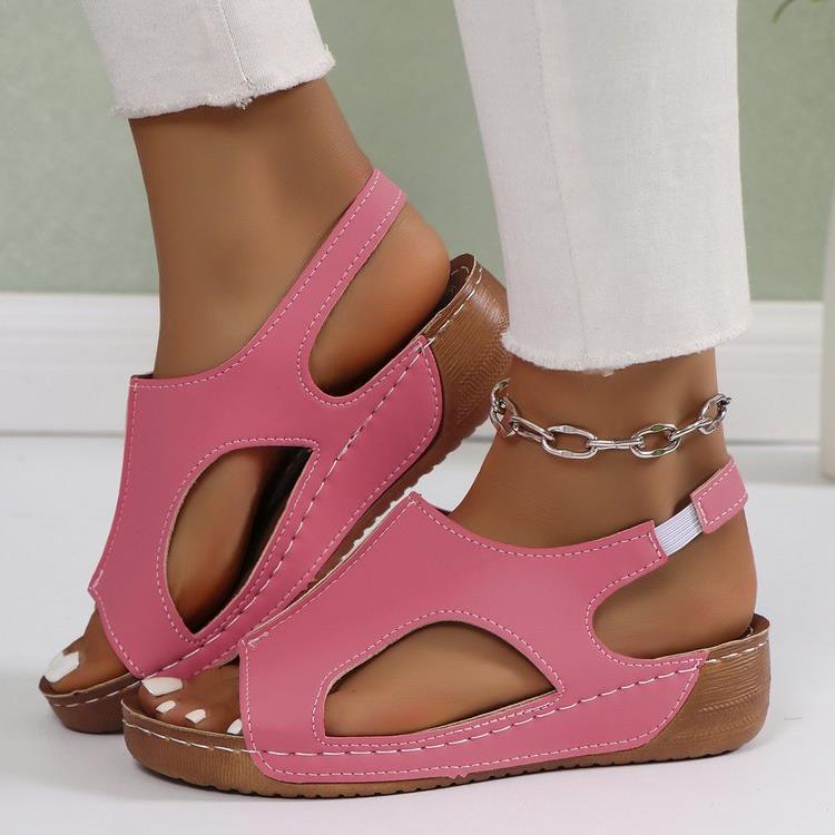 Damen Komfortable Zehentrenner-Sandalen mit elastischem Riemendesign EB