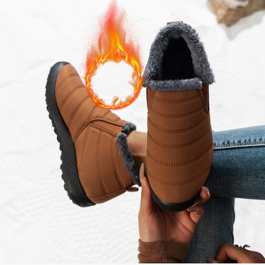Damen Komfortable Winterboots mit kuscheligem Futter und rutschfester Sohle EB