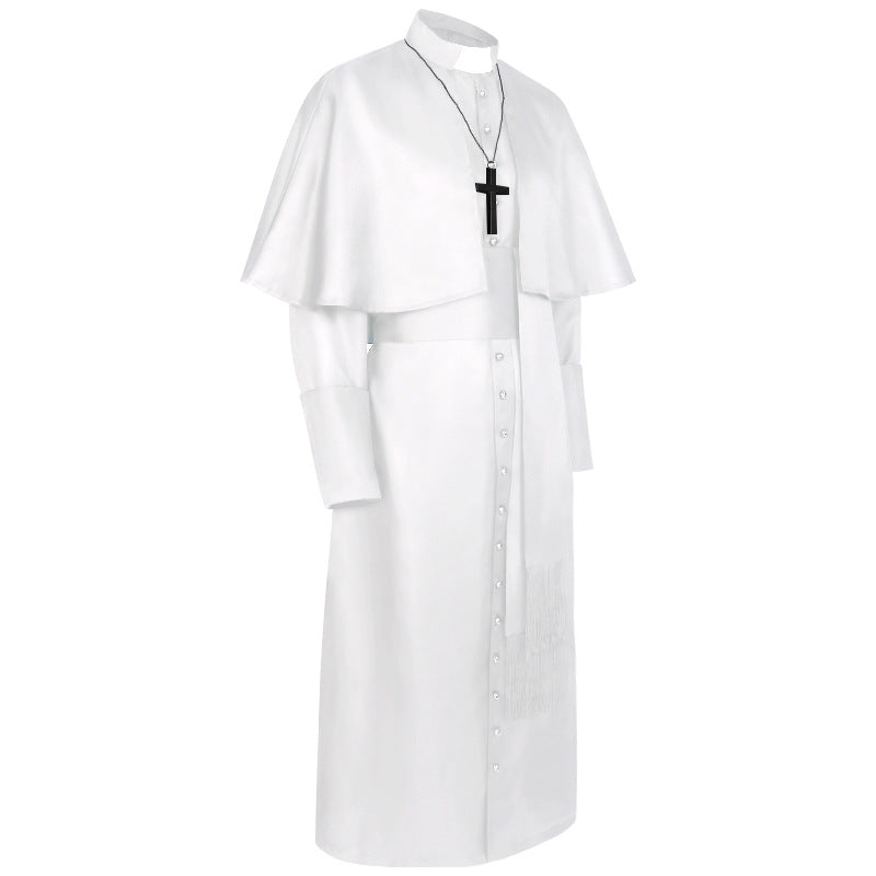 Damen nan eleganter Maxicape-Mantel mit gestuften Schultercapes und Stehkragen Eb