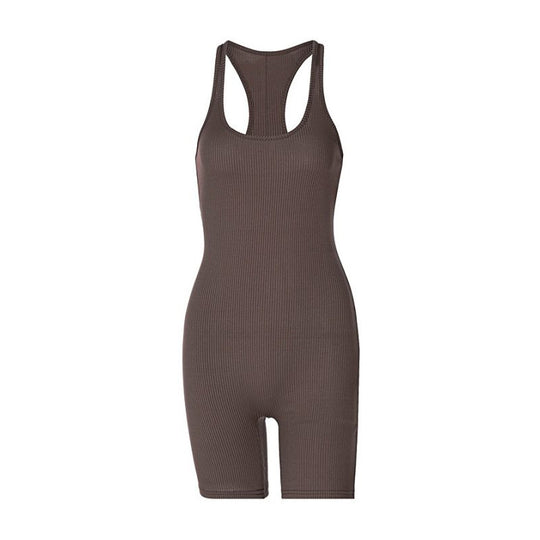 Damen sportlicher Einteiler im lässigen Rippdesign EB