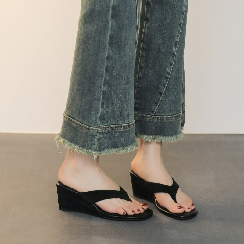 Damen Elegante Wedge-Pantoletten EB