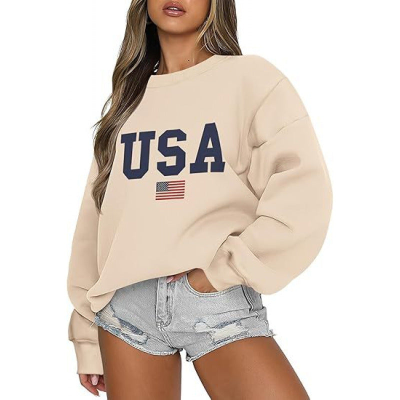 Damen Sweatshirt mit modernem USA-Statement und gemütlicher Passform EB