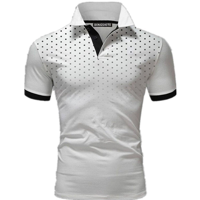 Herren Poloshirt mit modernen Punktdesign und atmungsaktiven Eigenschaften EB