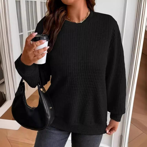 Damen lässiger Sweatshirt mit strukturiertem Design EB