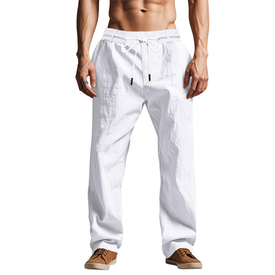 Herren lockere Freizeithose mit elastischem Bund und verstellbarem Kordelzug EB