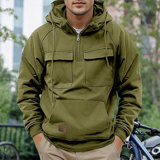 Herren modische Kapuzenjacke mit praktischen Taschen EB