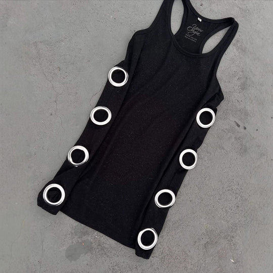 Damen Figurbetontes Minikleid mit metallischen Details EB