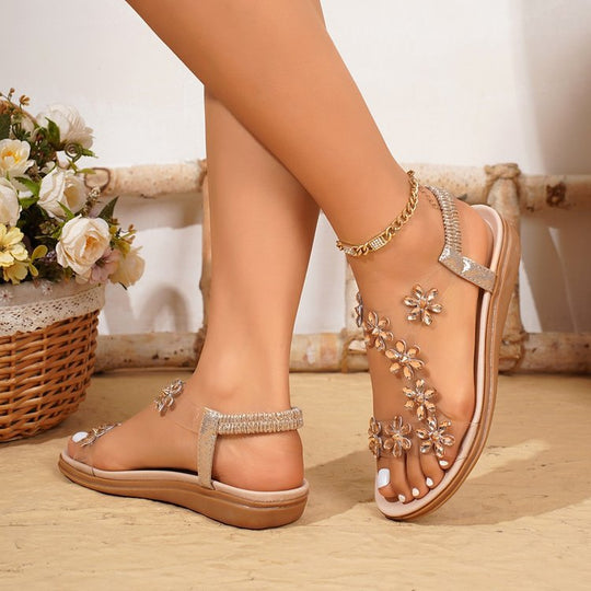 Damen elegante Sandalen mit funkelndem Schmetterlingsdesign EB