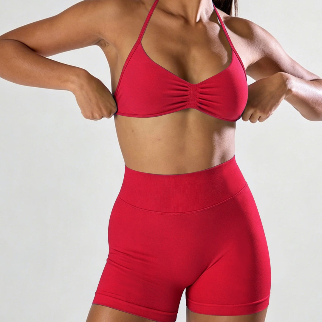 Damen Sportlicher Bikini mit gepolstertem Oberteil und hoher Taille EB