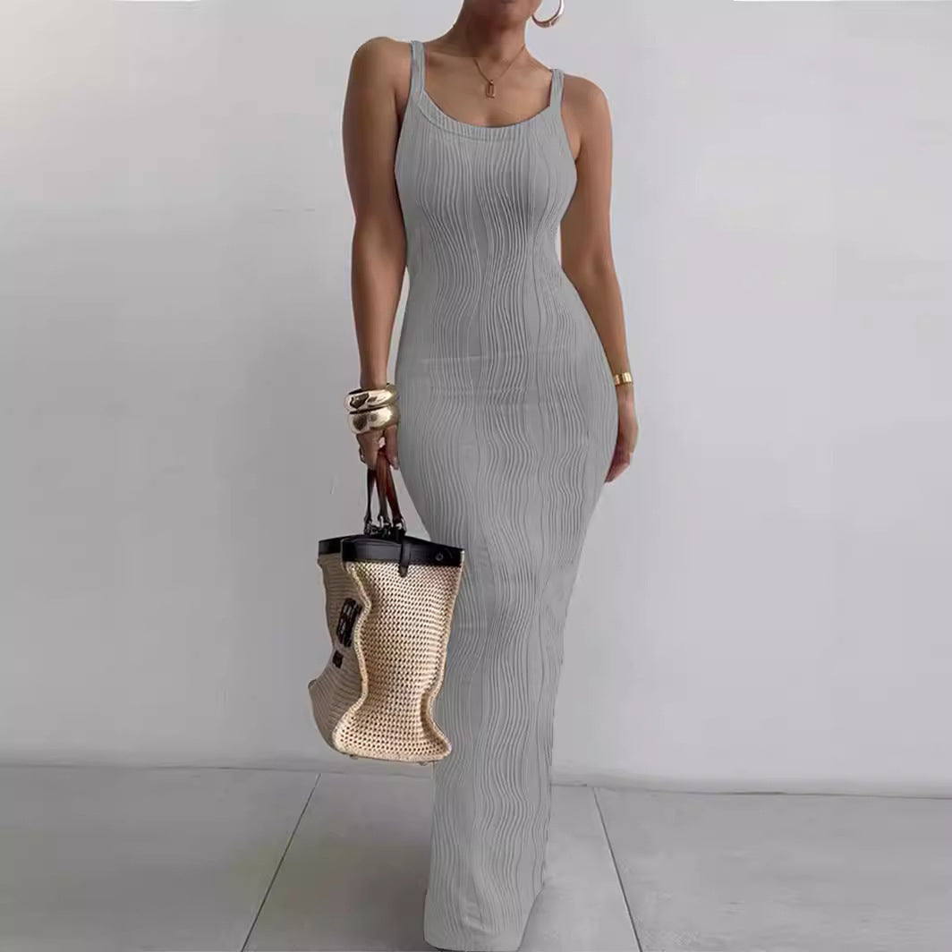 Damen Maxikleid aus feinem Rippstrick EB
