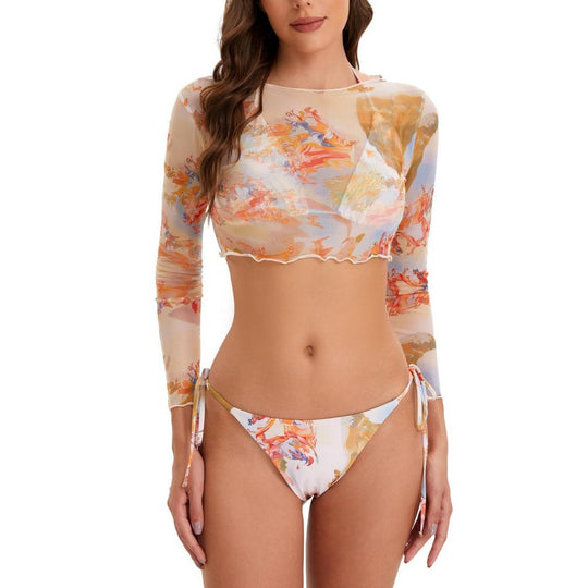 Damen Sportlicher Longsleeve Bikini-Set EB