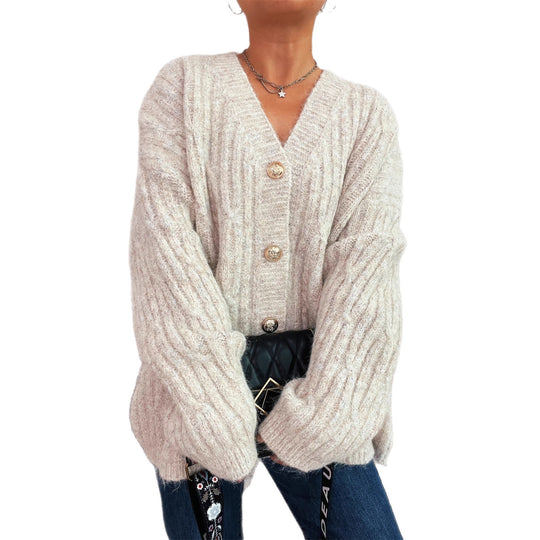 Damen Strickjacke mit luxuriöser Struktur und eleganten Knopfdetails EB