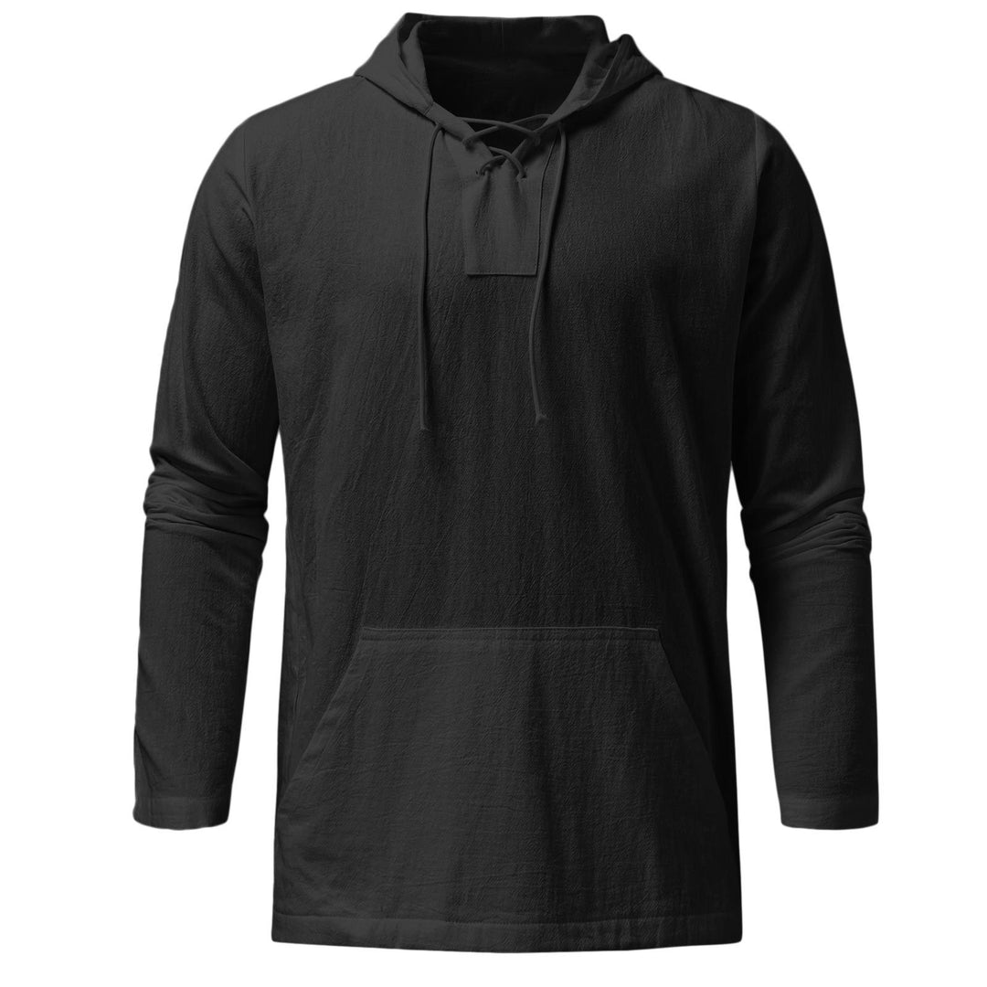 Damen lässiger Langarm-Hoodie mit Kängurutasche und Kapuze EB