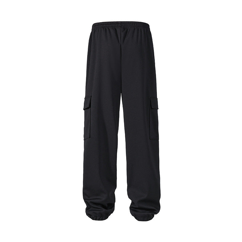 Herren lockere Cargo-Jogginghose mit elastischem Bund, Kordelzug und aufgesetzten Klappentaschen EB