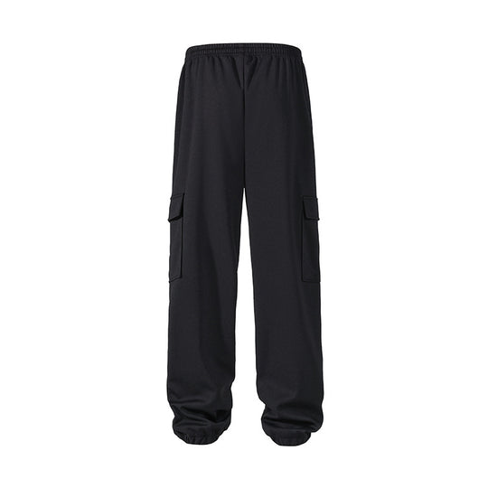 Herren lockere Cargo-Jogginghose mit elastischem Bund, Kordelzug und aufgesetzten Klappentaschen EB