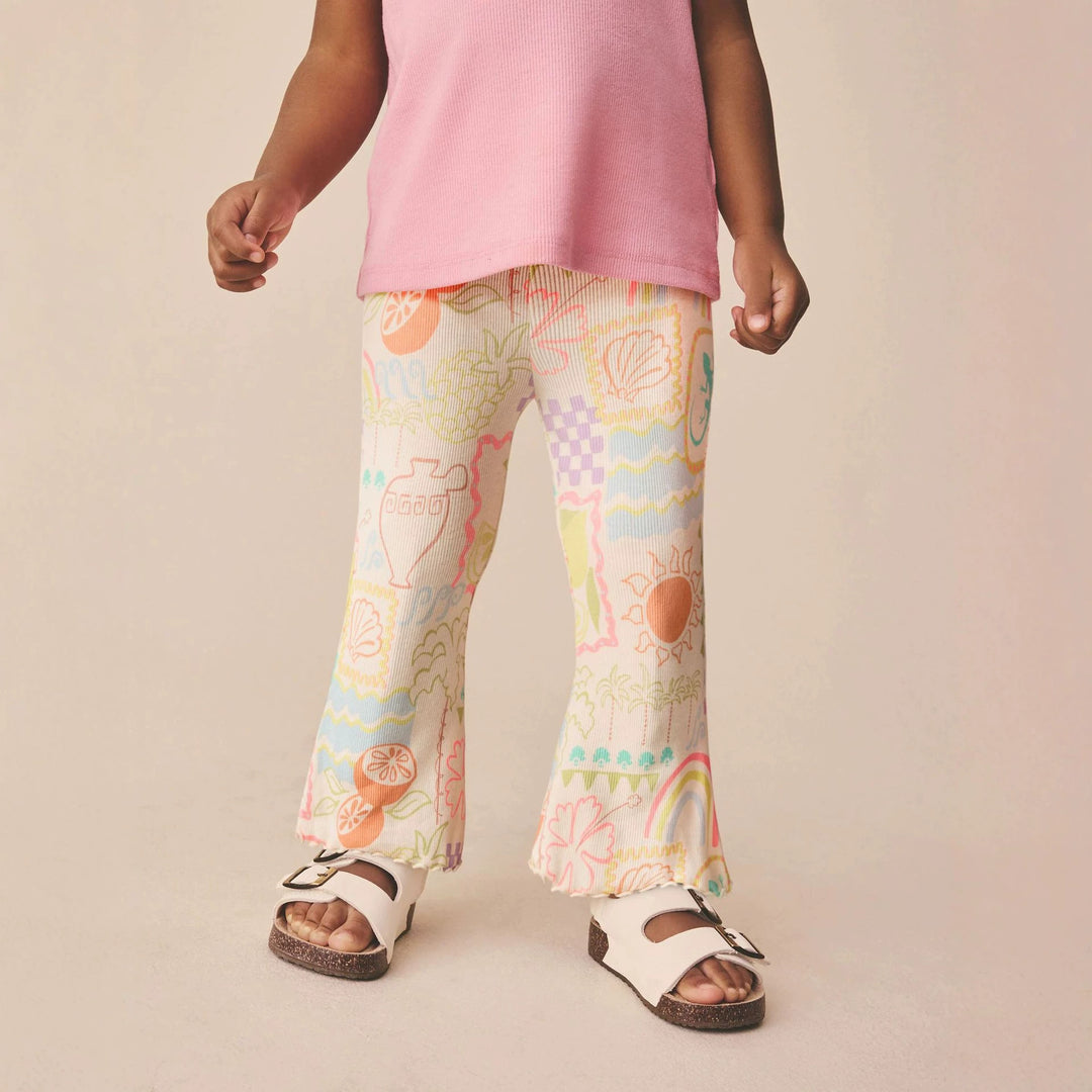 Mädchen Leggings mit buntem Strandmotiv EB