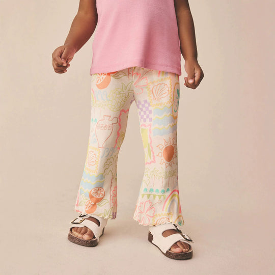 Mädchen Leggings mit buntem Strandmotiv EB