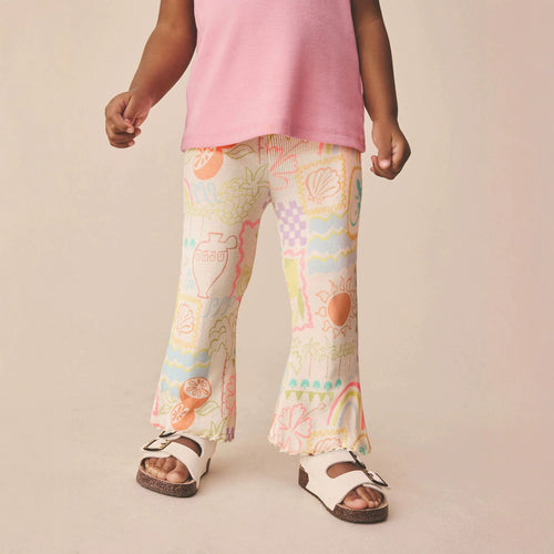Mädchen Leggings mit buntem Strandmotiv EB