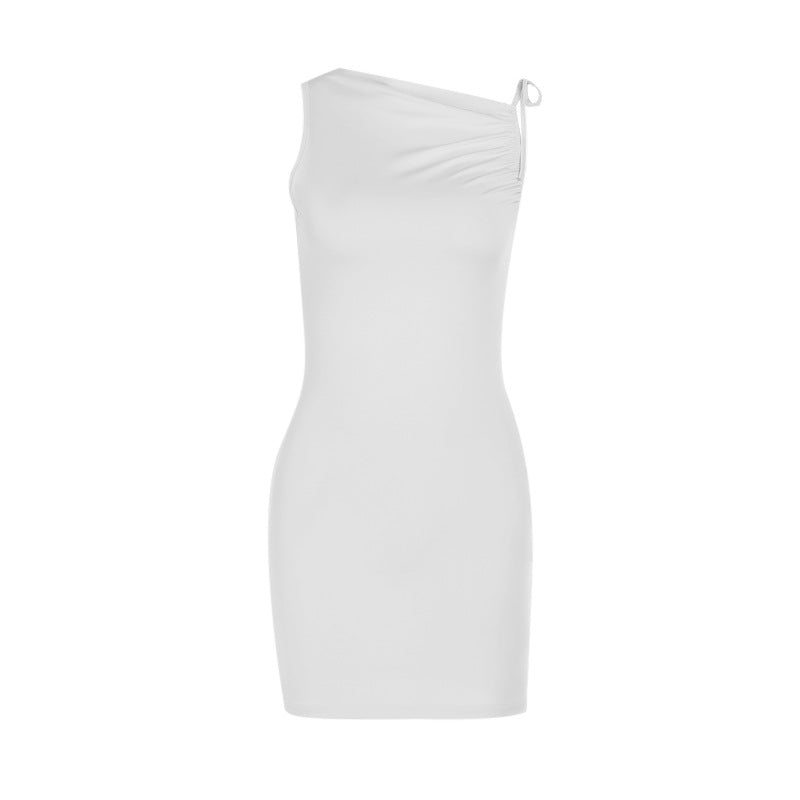 Damen figurbetontes One-Shoulder-Kleid EB