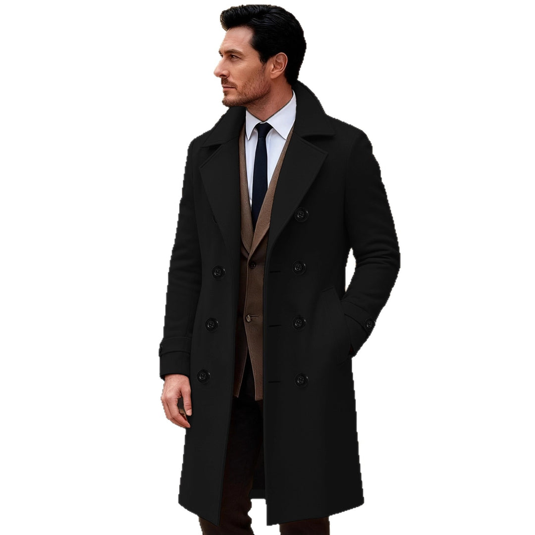 Herren eleganter doppelreihiger Wollmantel EB