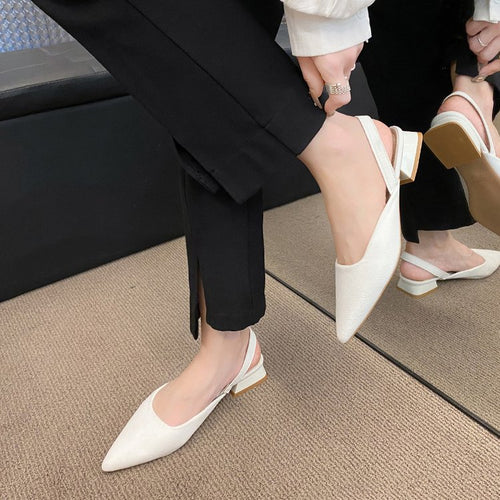 Damen Slingback-Pumps mit spitz zulaufendem Design und stylischem Blockabsatz EB