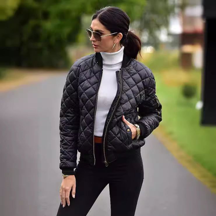 Damen Urbaner Steppjacke mit Weichem Kunstfellkragen EB