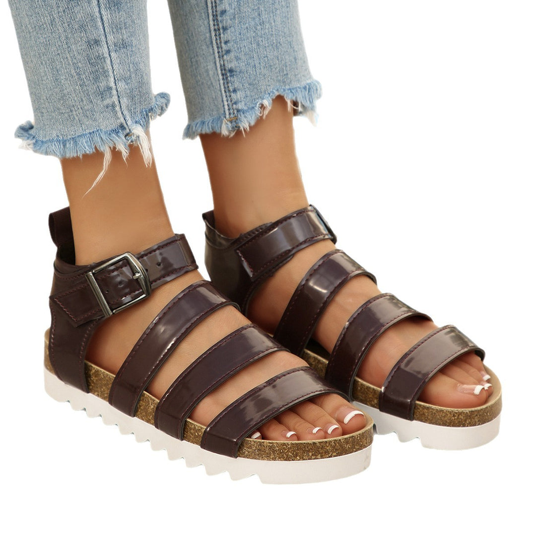 Damen Riemchen-Sandalen mit verstellbaren Schnallen und komfortabler Sohle EB